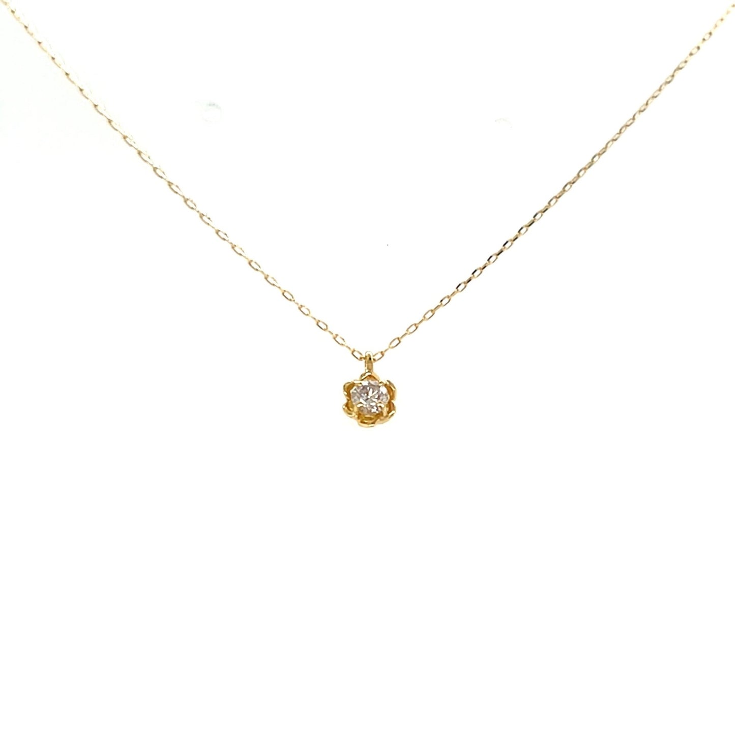 Single Dia Flower Necklace 0.1ct - JMW Jewelry Wholesale