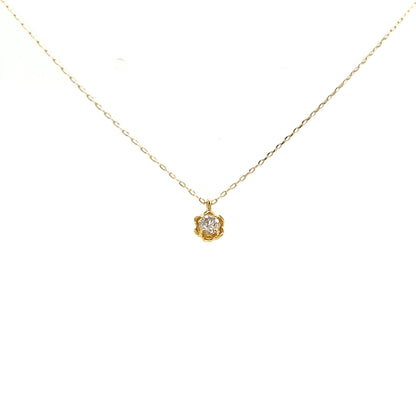 Single Dia Flower Necklace 0.1ct - JMW Jewelry Wholesale