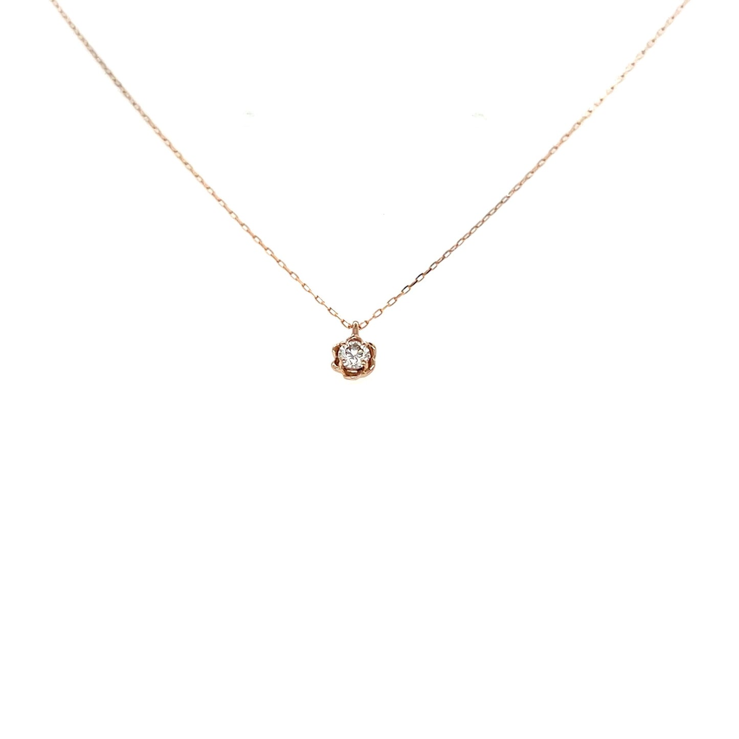 Single Dia Flower Necklace 0.1ct - JMW Jewelry Wholesale