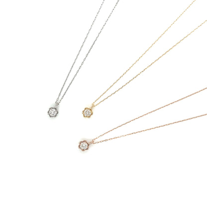 Single Dia Flower Necklace 0.1ct - JMW Jewelry Wholesale