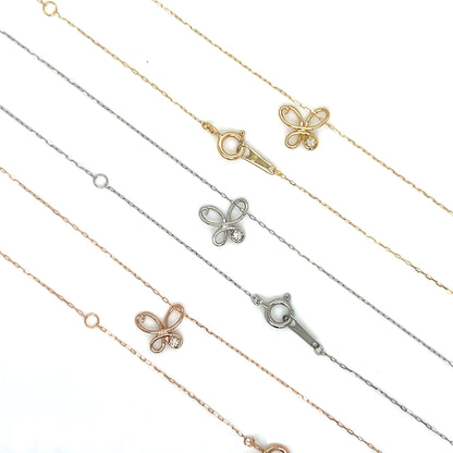Single Dia Hollow Butterfly Necklace 0.01ct - JMW Jewelry Wholesale