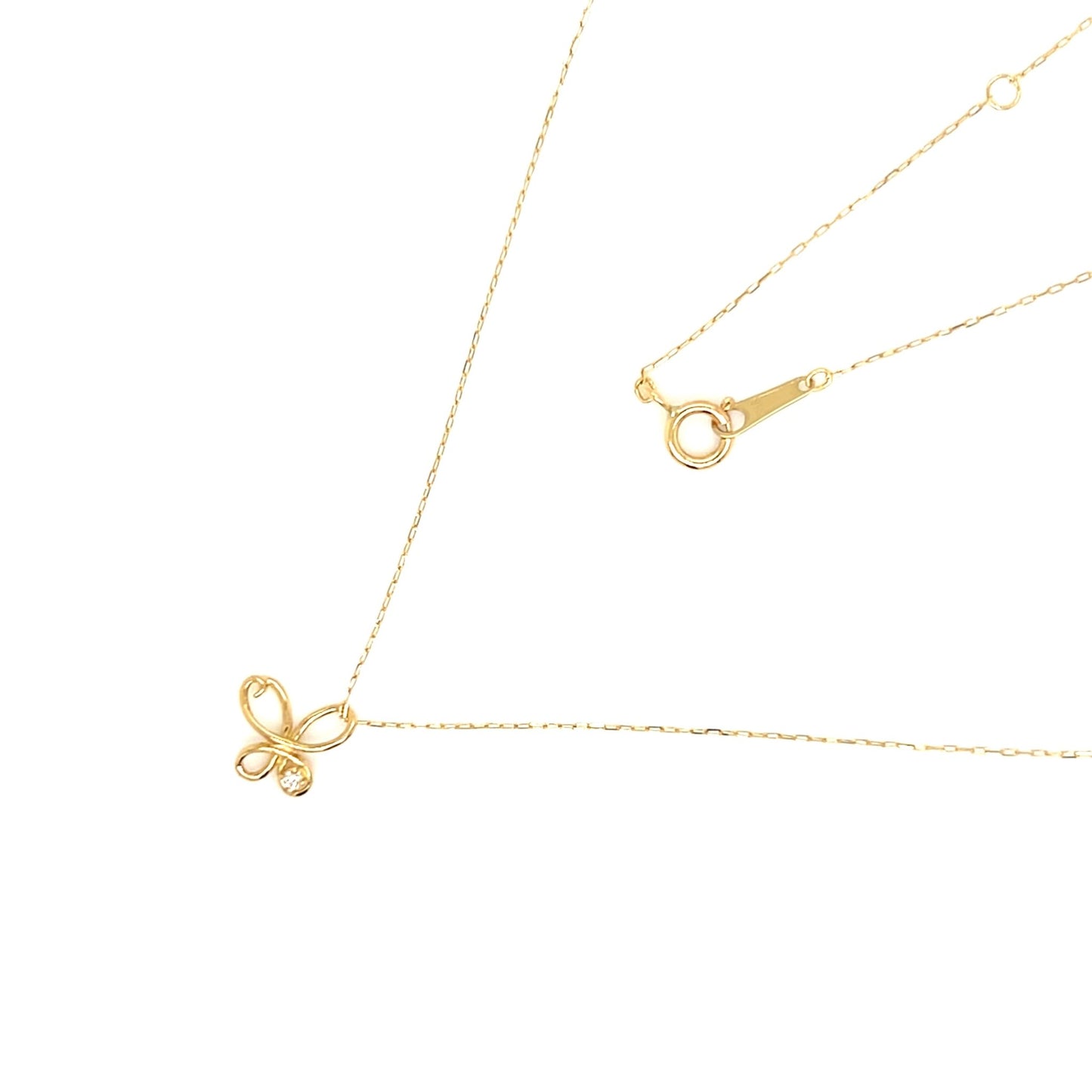 Single Dia Hollow Butterfly Necklace 0.01ct - JMW Jewelry Wholesale