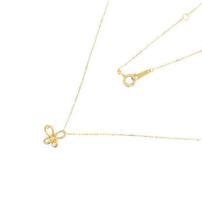 Single Dia Hollow Butterfly Necklace 0.01ct - JMW Jewelry Wholesale