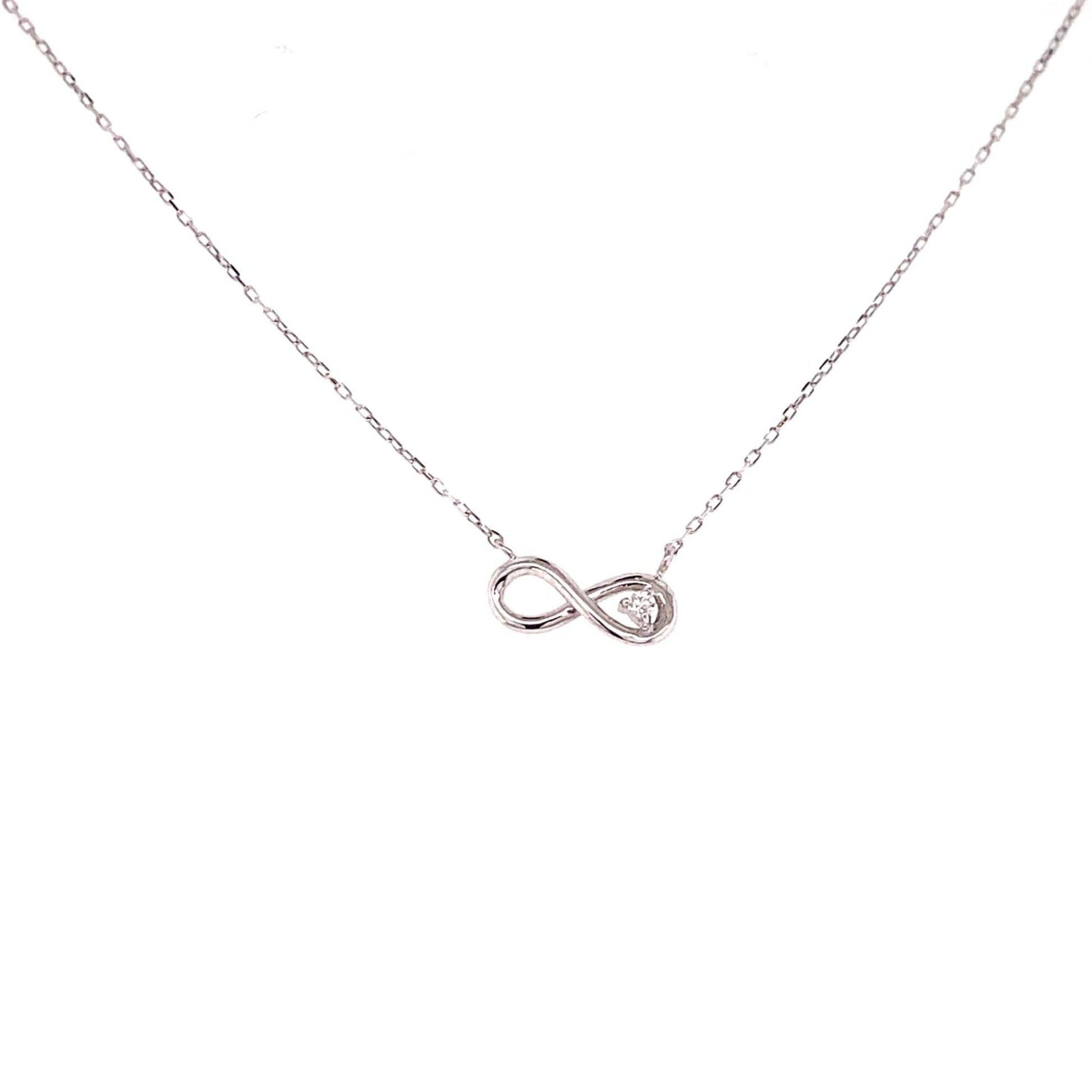 Single Dia Infinity Necklace 0.01ct - JMW Jewelry Wholesale