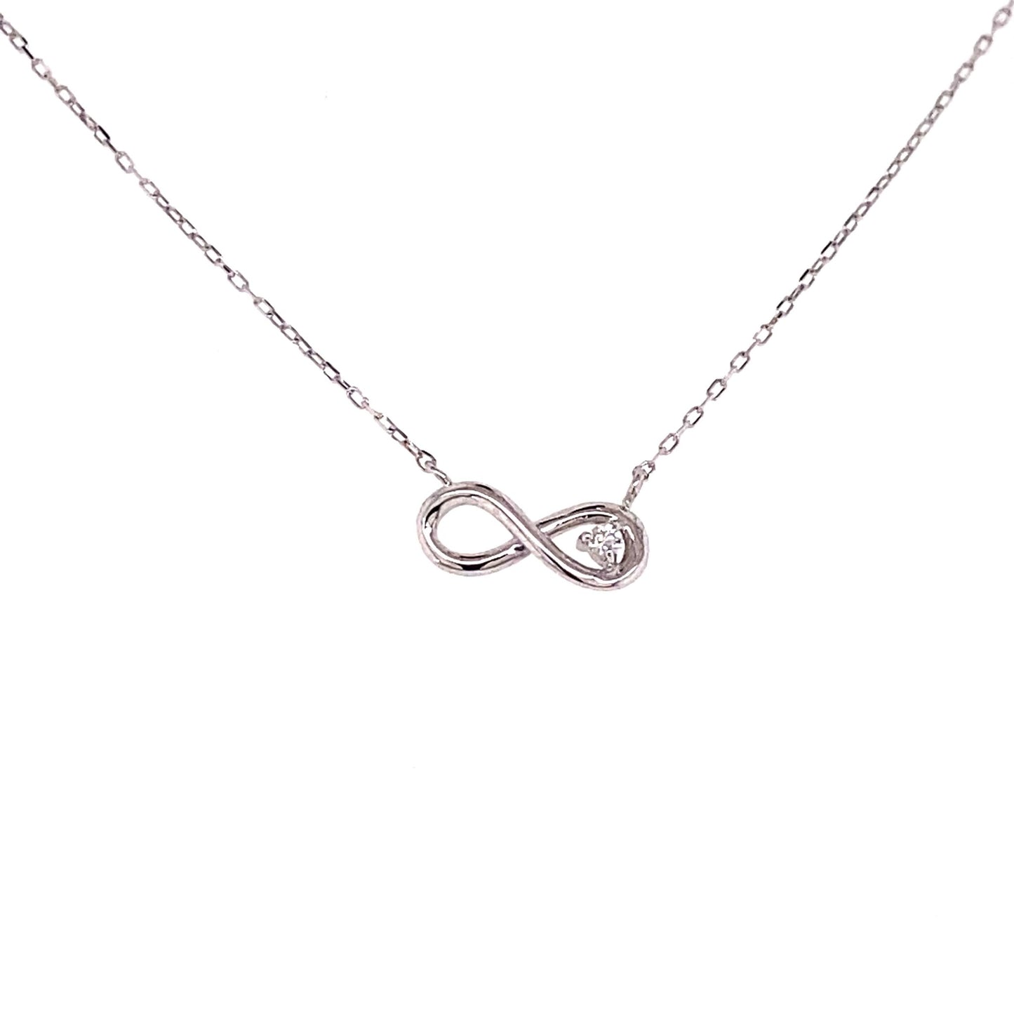 Single Dia Infinity Necklace 0.01ct - JMW Jewelry Wholesale