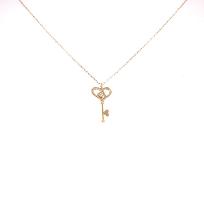 Single Dia Key Necklace 0.01ct - JMW Jewelry Wholesale