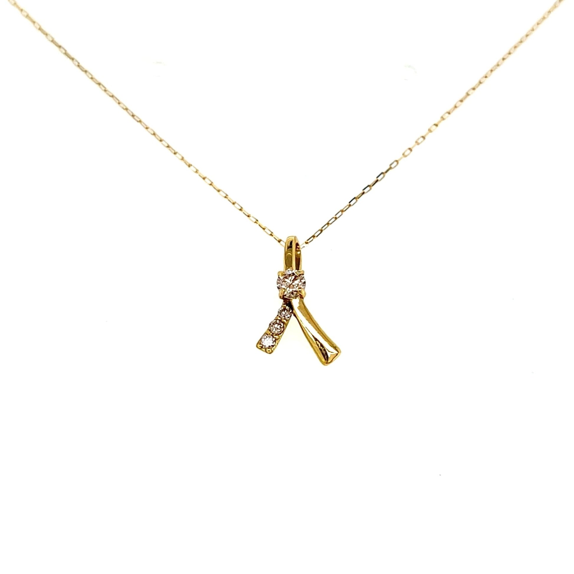 Single Dia Ribbon Necklace 0.1ct - JMW Jewelry Wholesale