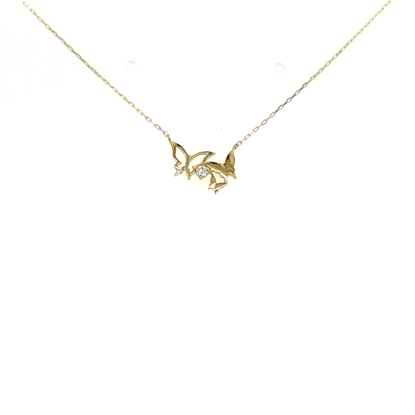 Single Dia Trio Butterfly Necklace 0.03ct - JMW Jewelry Wholesale