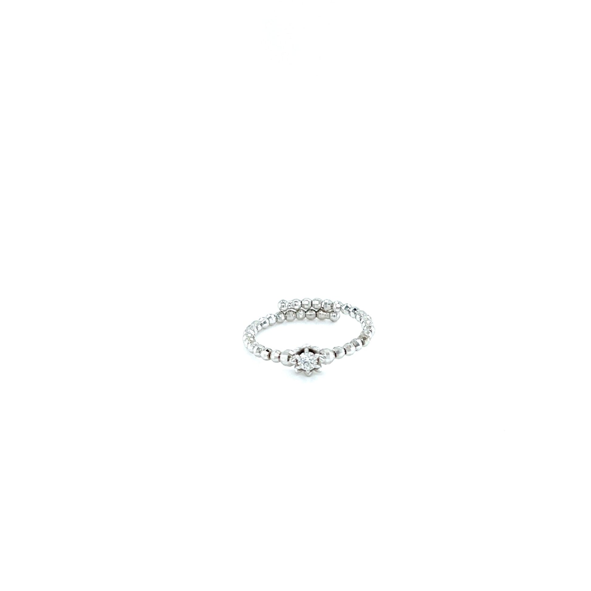 Single Diamond Flower Flexi Ring 0.08ct - JMW Jewelry Wholesale