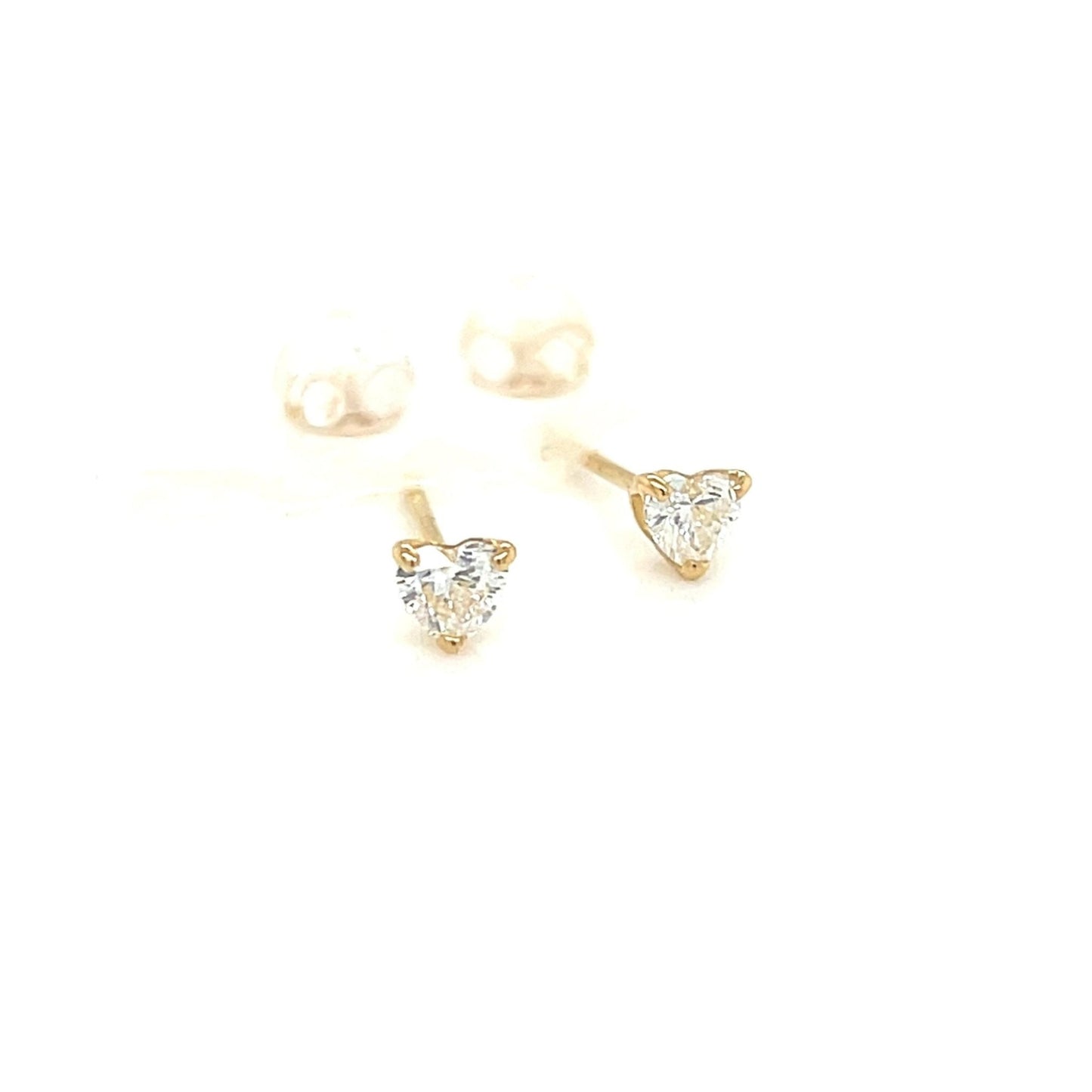 Single Heart Diamond Earrings 0.3ct - JMW Jewelry Wholesale