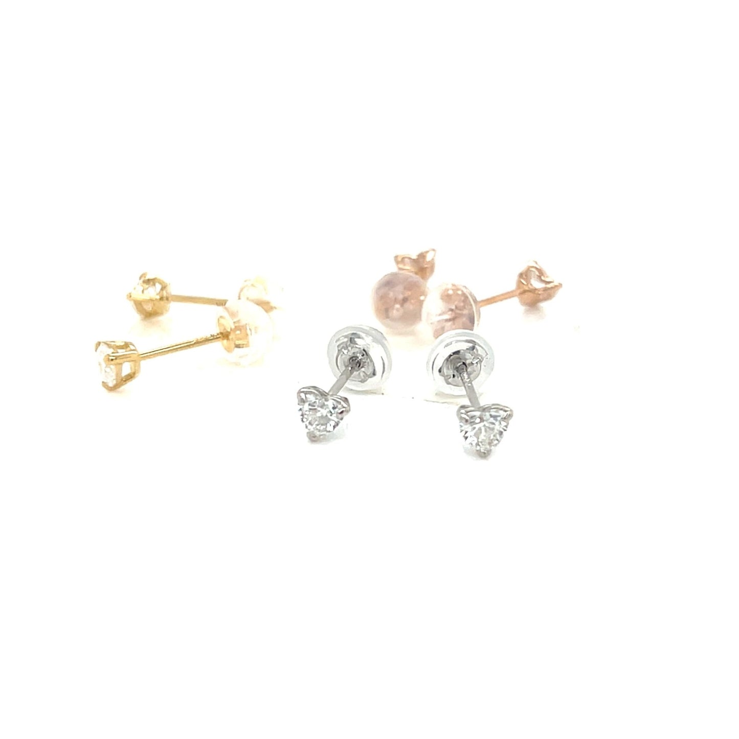 Single Heart Diamond Earrings 0.3ct - JMW Jewelry Wholesale