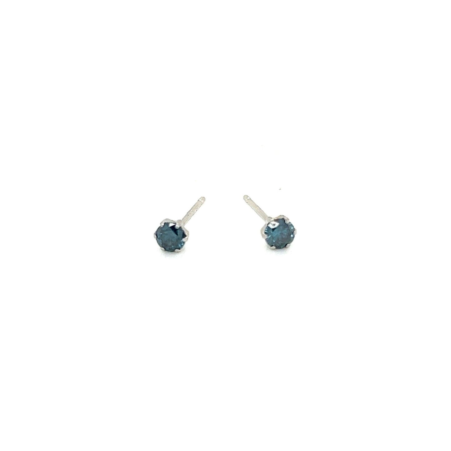 Single Treated Blue Dia Earrings 0.2ct - JMW Jewelry Wholesale