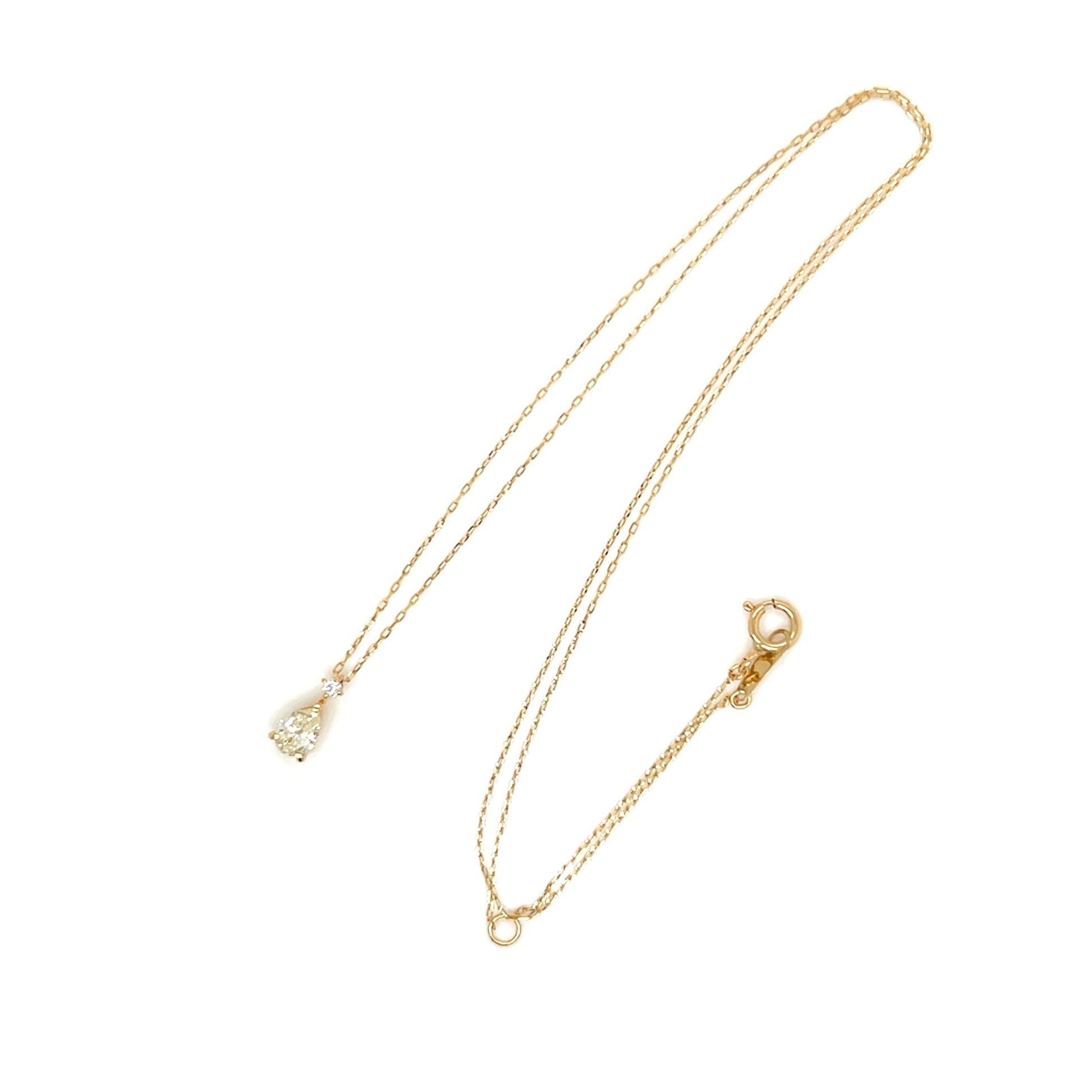 Slight Yellow diamond Pear Shape Necklace 0.23/0.01ct - JMW Jewelry Wholesale