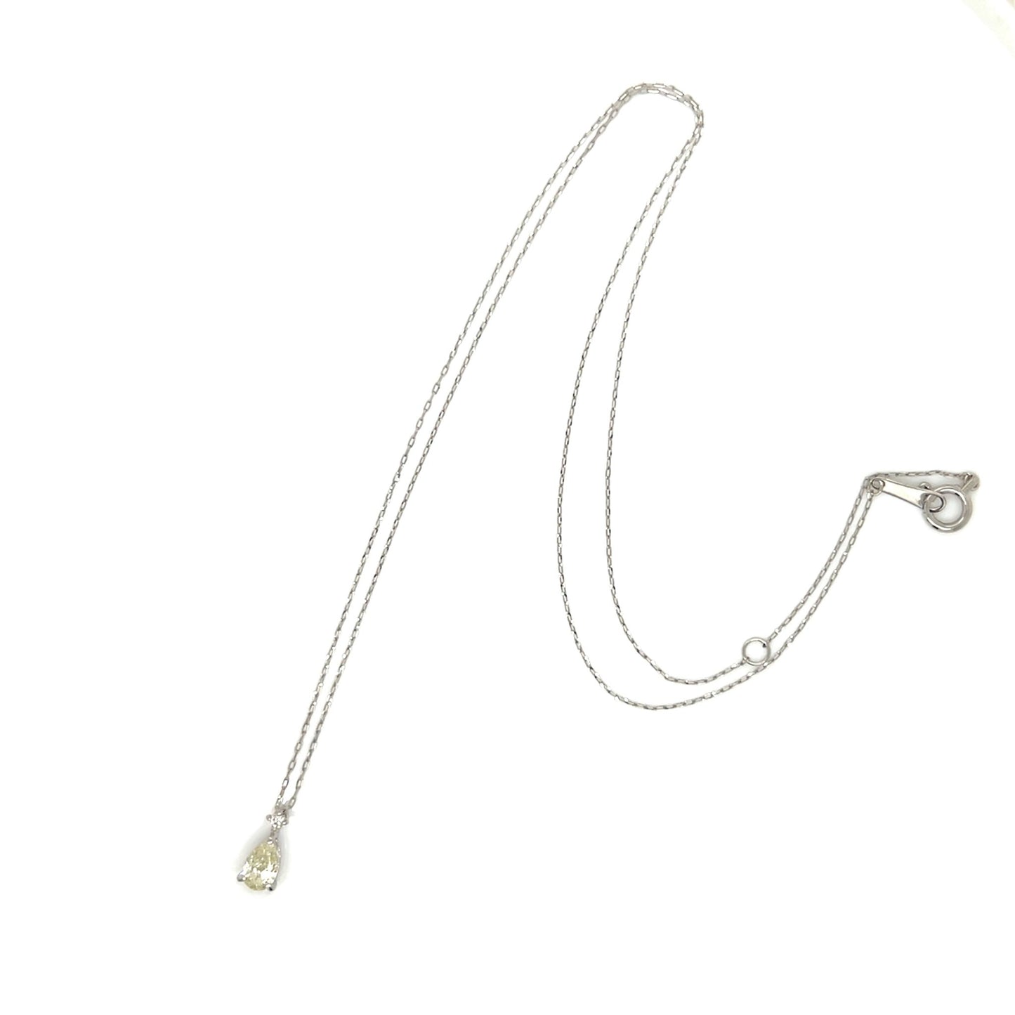 Slight Yellow diamond Pear Shape Necklace 0.23/0.01ct - JMW Jewelry Wholesale