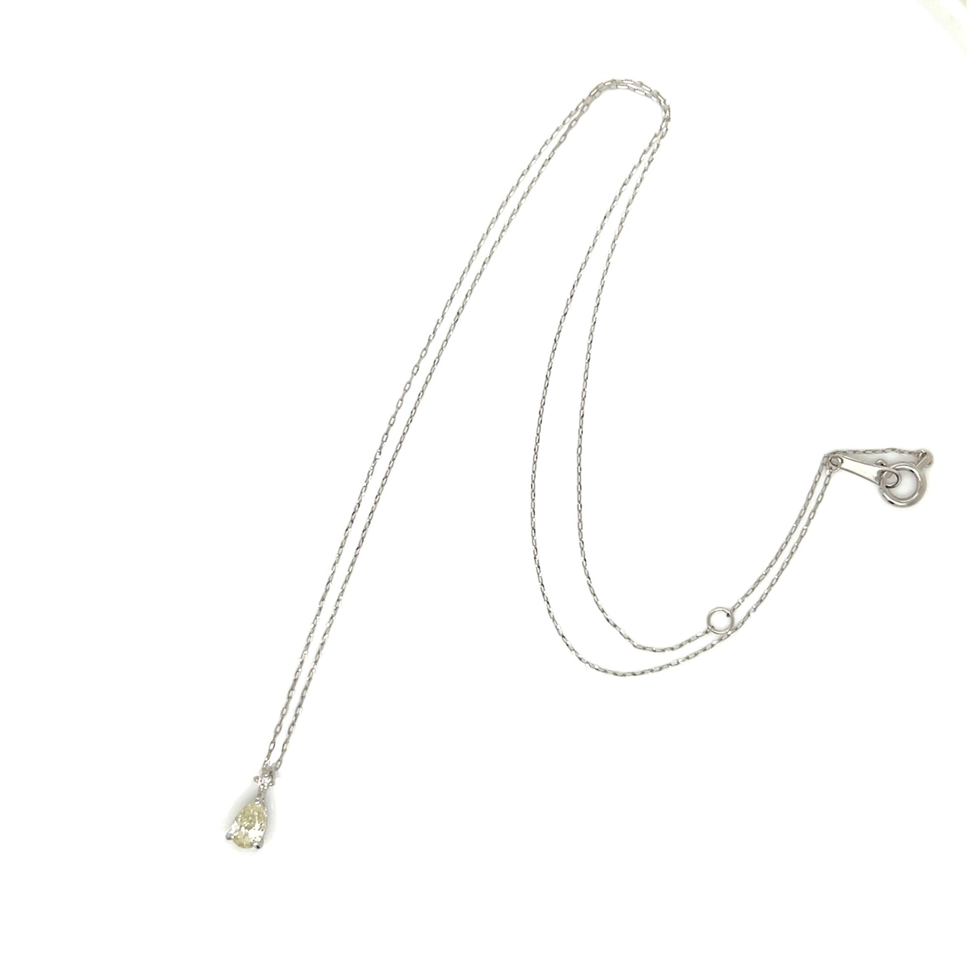 Slight Yellow diamond Pear Shape Necklace 0.23/0.01ct - JMW Jewelry Wholesale