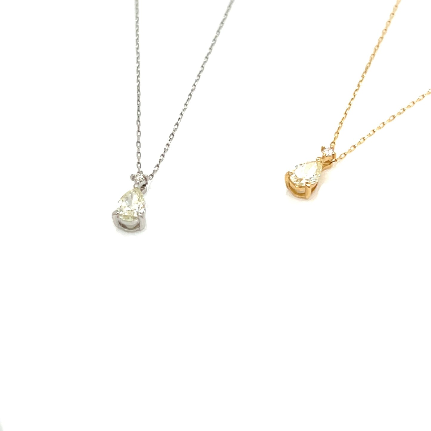 Slight Yellow diamond Pear Shape Necklace 0.23/0.01ct - JMW Jewelry Wholesale