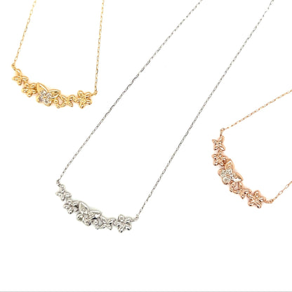 Smile shape Floral Butterfly Necklace 0.04ct - JMW Jewelry Wholesale
