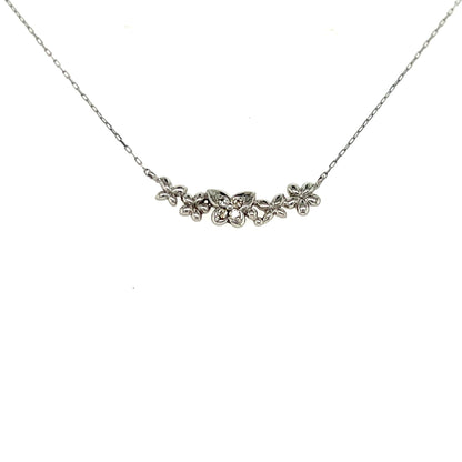 Smile shape Floral Butterfly Necklace 0.04ct - JMW Jewelry Wholesale