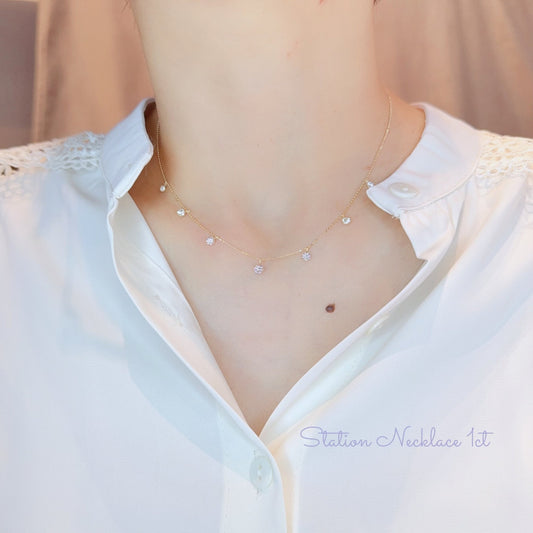 Station Necklace 1ct - JMW Jewelry Wholesale