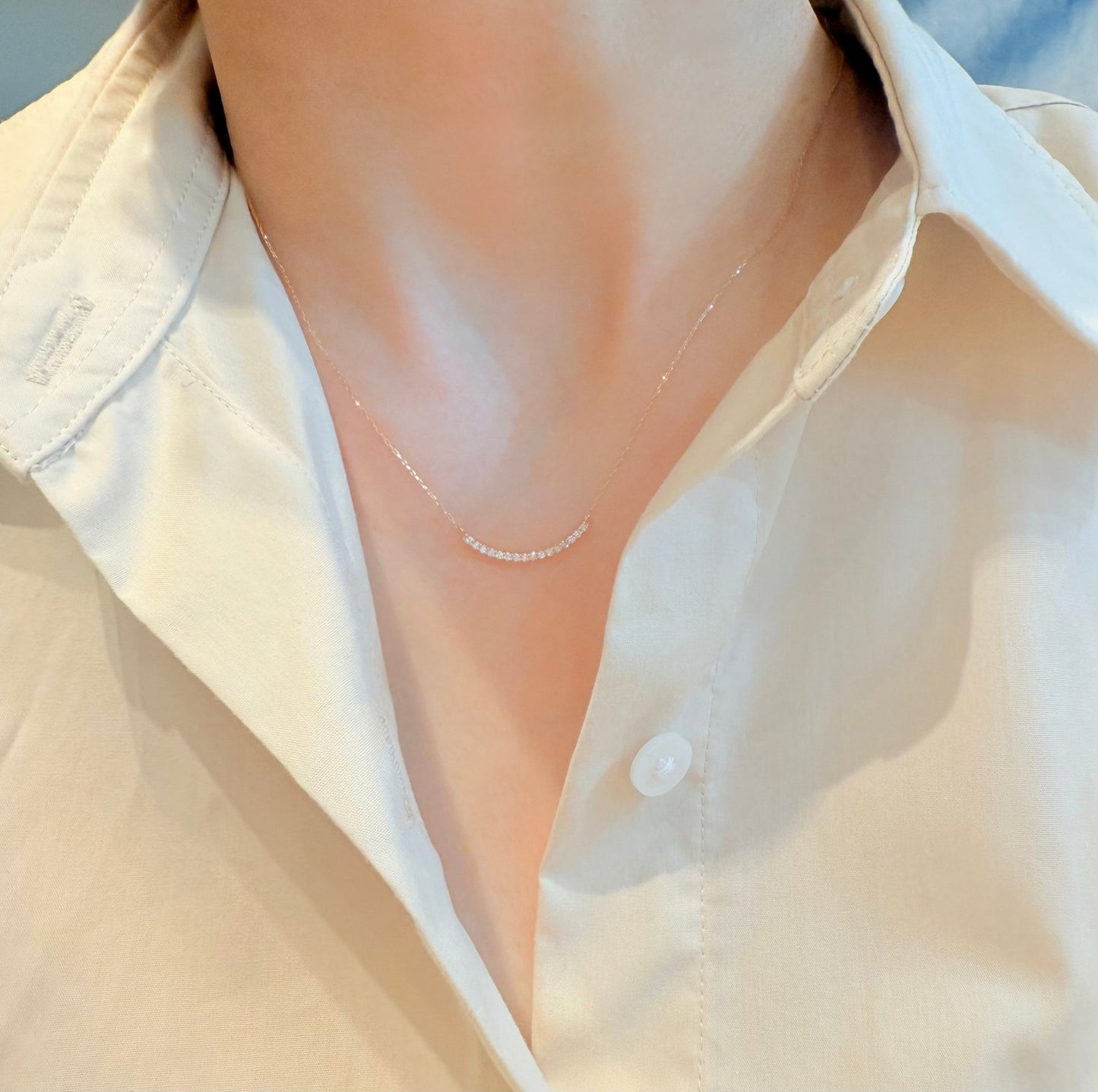 Straight Smile Necklace 0.12ct - JMW Jewelry Wholesale