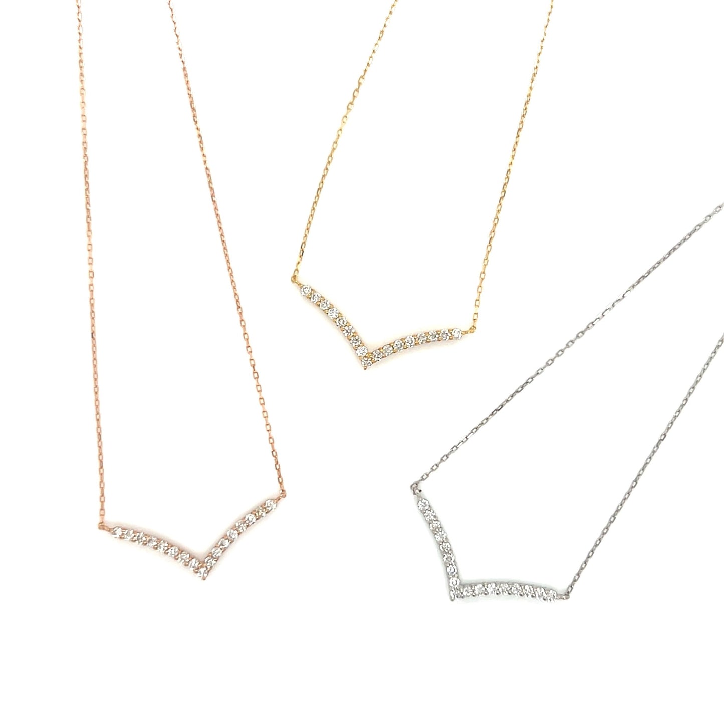 Streamline V Shape Necklace 0.15ct - JMW Jewelry Wholesale