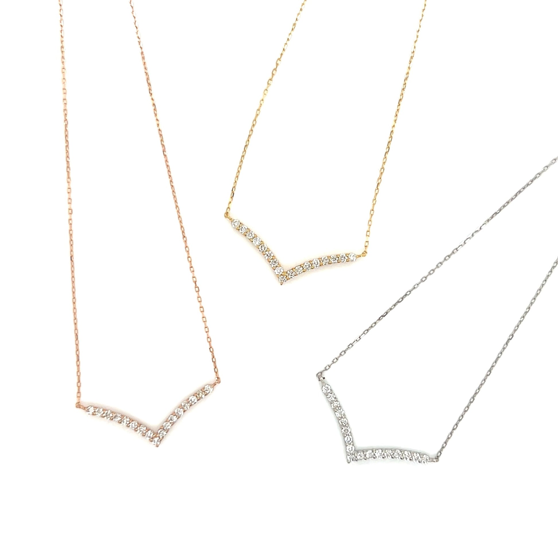 Streamline V Shape Necklace 0.15ct - JMW Jewelry Wholesale