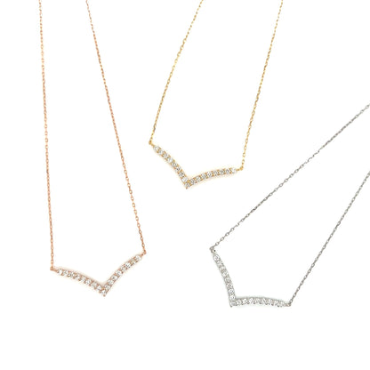 Streamline V Shape Necklace 0.15ct - JMW Jewelry Wholesale