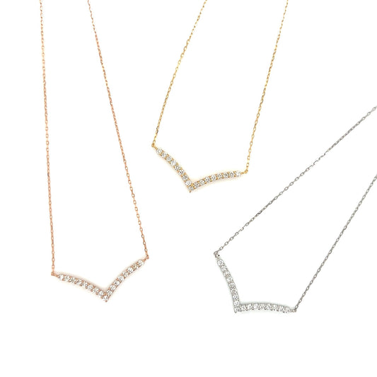 Streamline V Shape Necklace 0.15ct - JMW Jewelry Wholesale