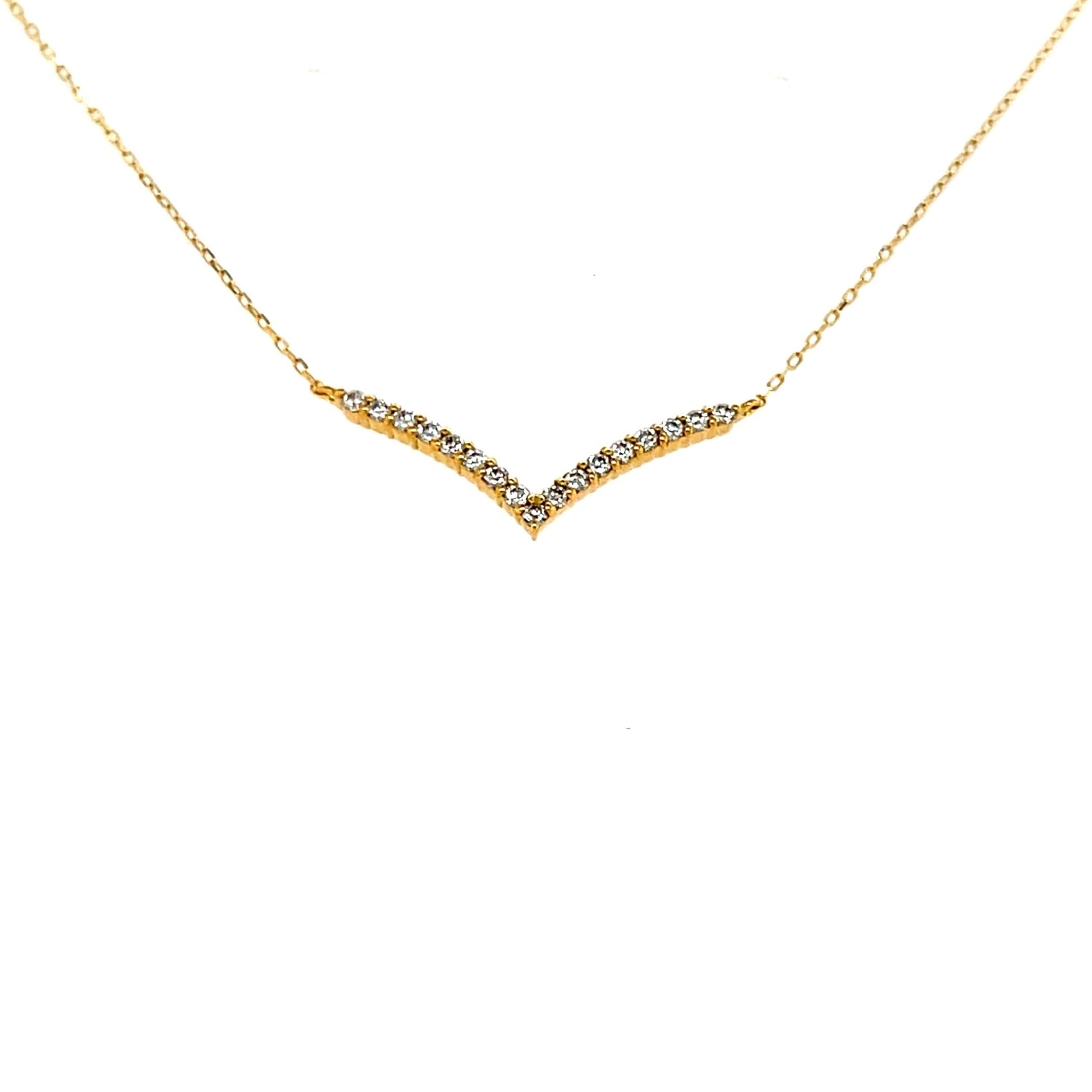 Streamline V Shape Necklace 0.15ct - JMW Jewelry Wholesale