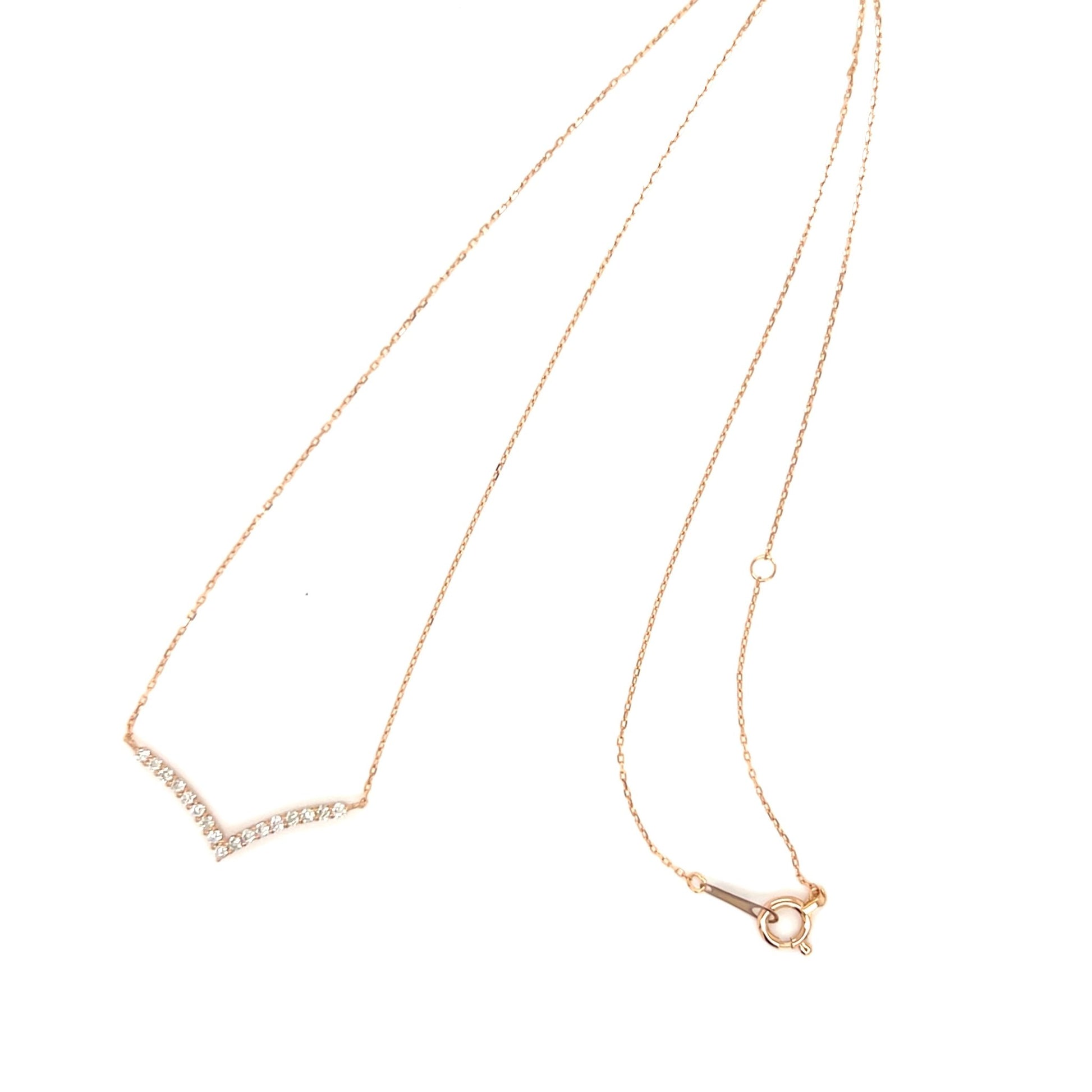 Streamline V Shape Necklace 0.15ct - JMW Jewelry Wholesale