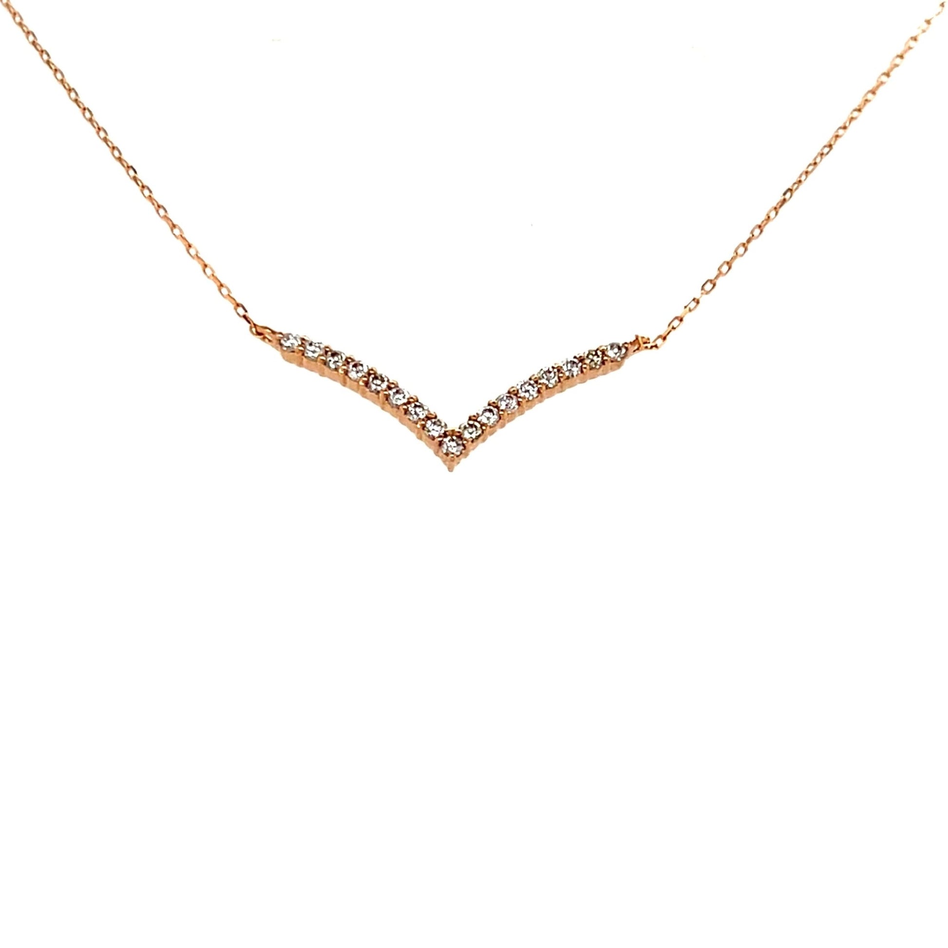 Streamline V Shape Necklace 0.15ct - JMW Jewelry Wholesale