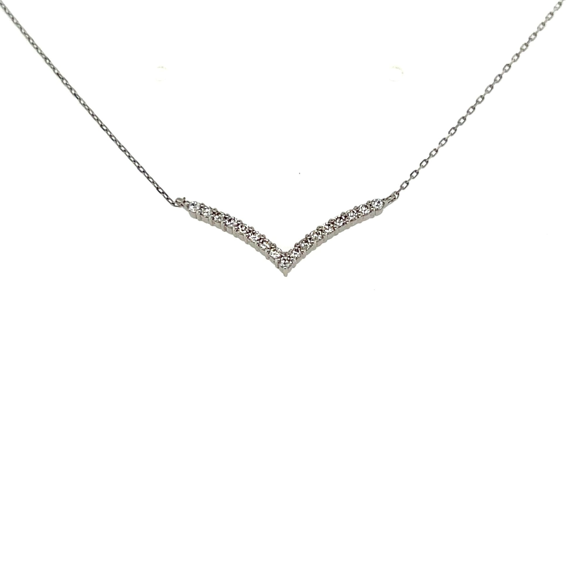 Streamline V Shape Necklace 0.15ct - JMW Jewelry Wholesale