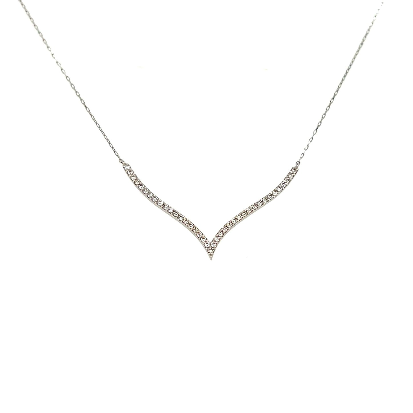 Streamline V Shape Necklace 0.2ct - JMW Jewelry Wholesale