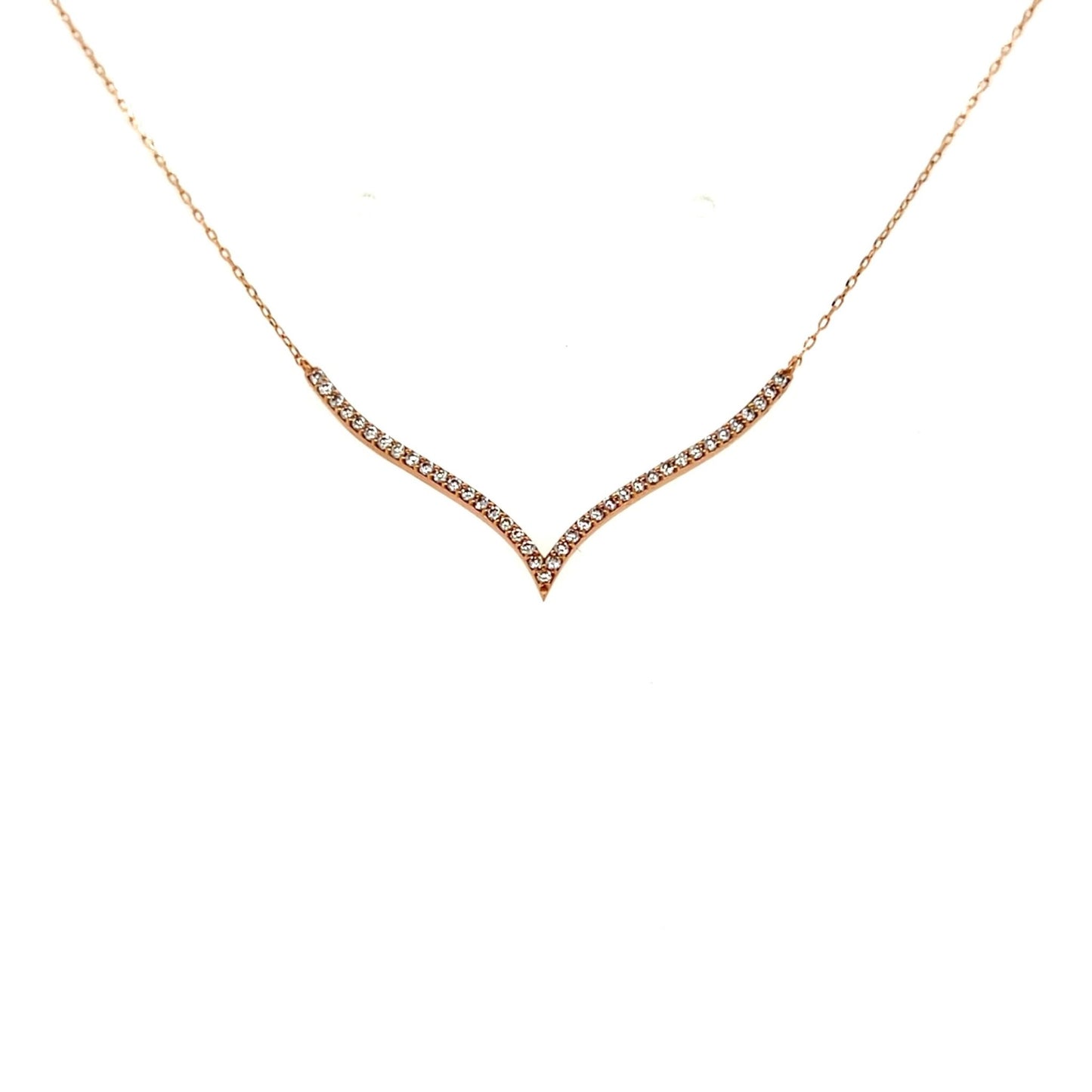 Streamline V Shape Necklace 0.2ct - JMW Jewelry Wholesale