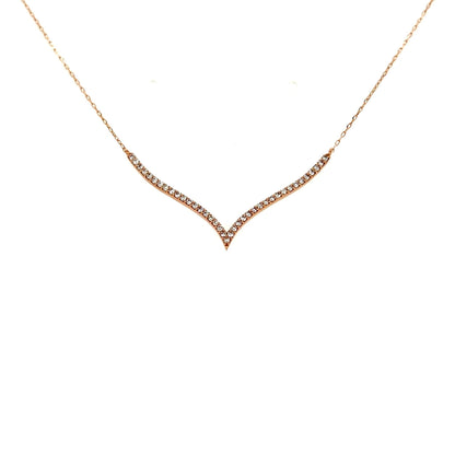 Streamline V Shape Necklace 0.2ct - JMW Jewelry Wholesale