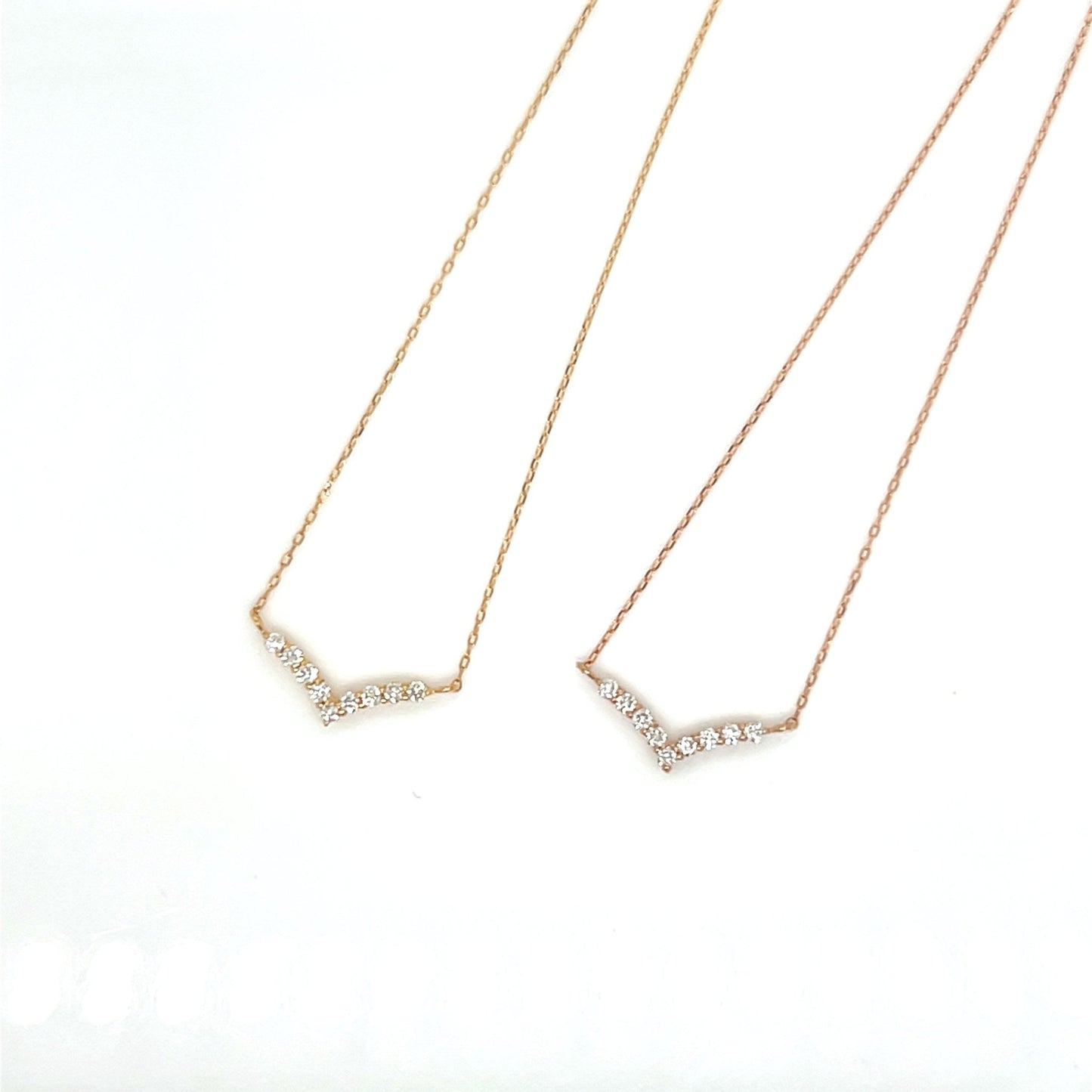 Streamline V Shape V Necklace 0.08ct - JMW Jewelry Wholesale