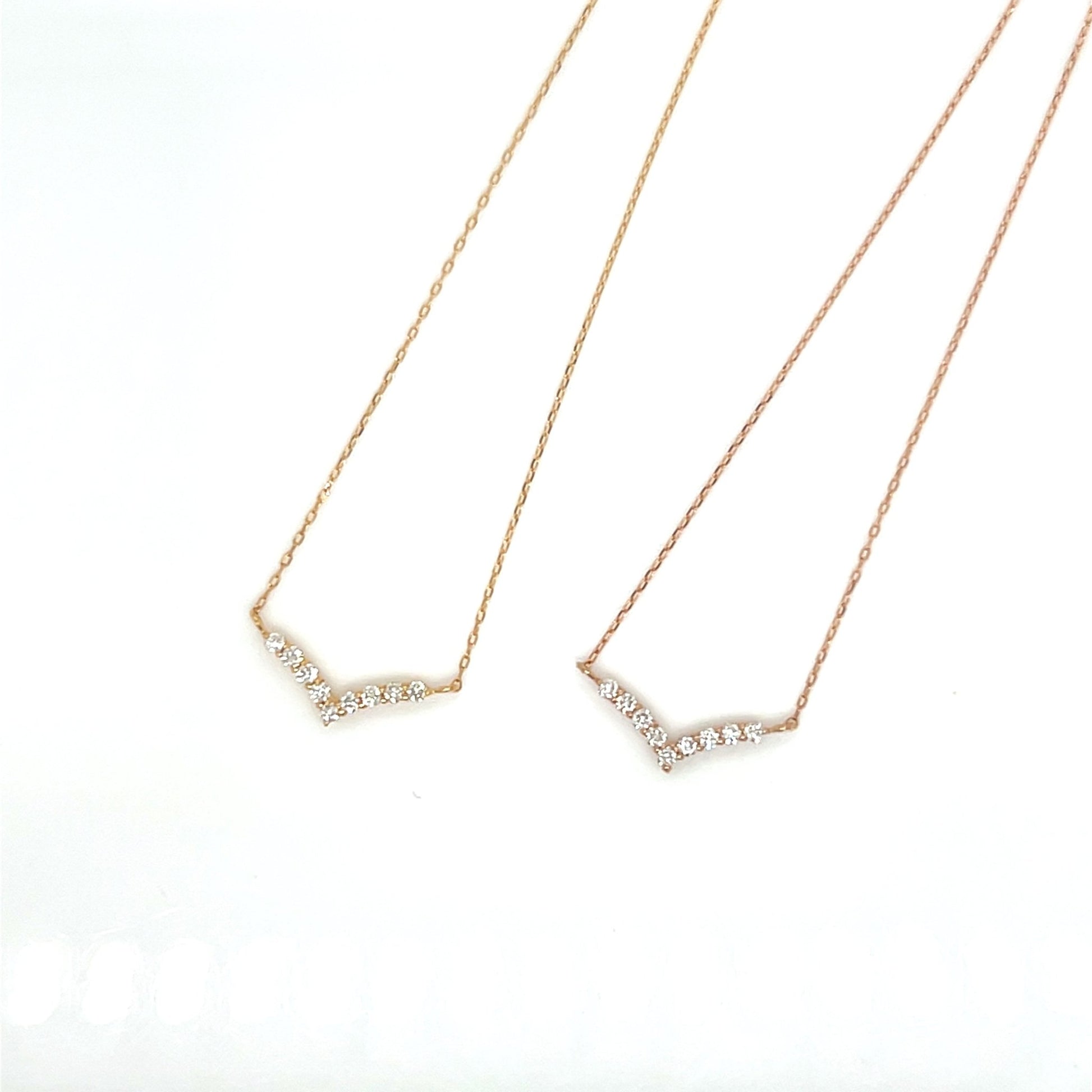 Streamline V Shape V Necklace 0.08ct - JMW Jewelry Wholesale