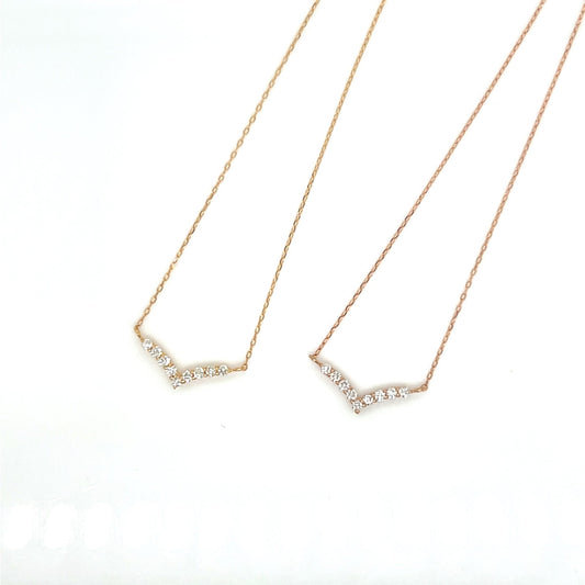 Streamline V Shape V Necklace 0.08ct - JMW Jewelry Wholesale