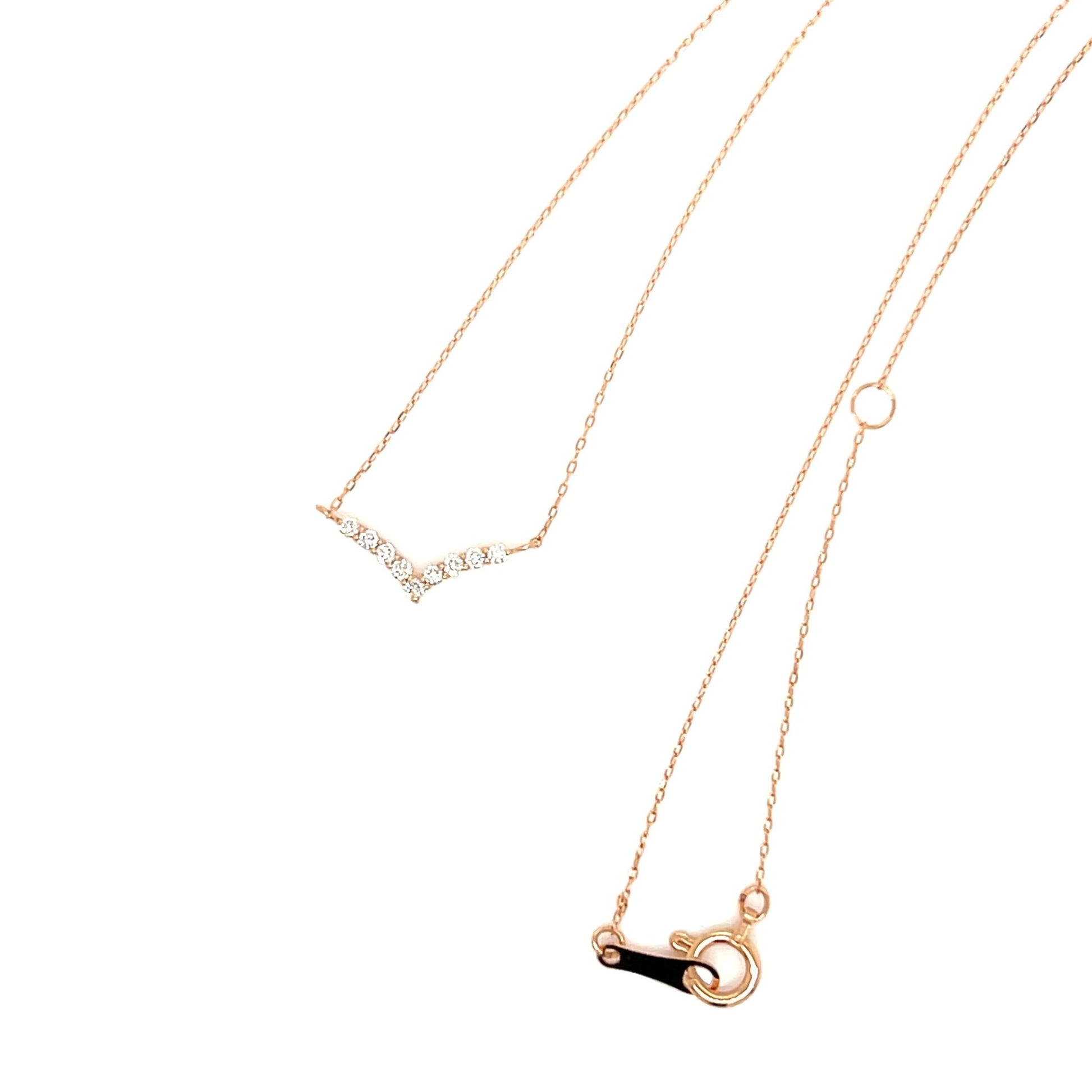 Streamline V Shape V Necklace 0.08ct - JMW Jewelry Wholesale