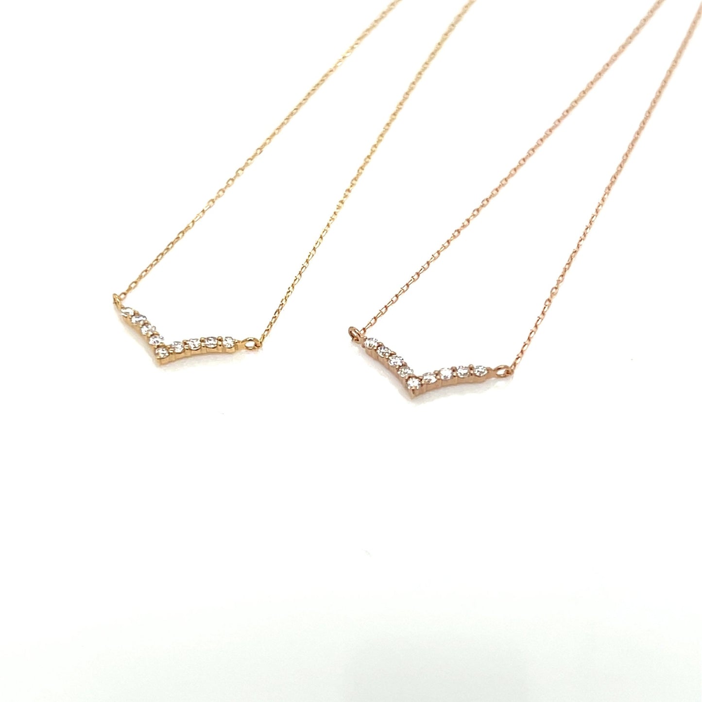 Streamline V Shape V Necklace 0.08ct - JMW Jewelry Wholesale