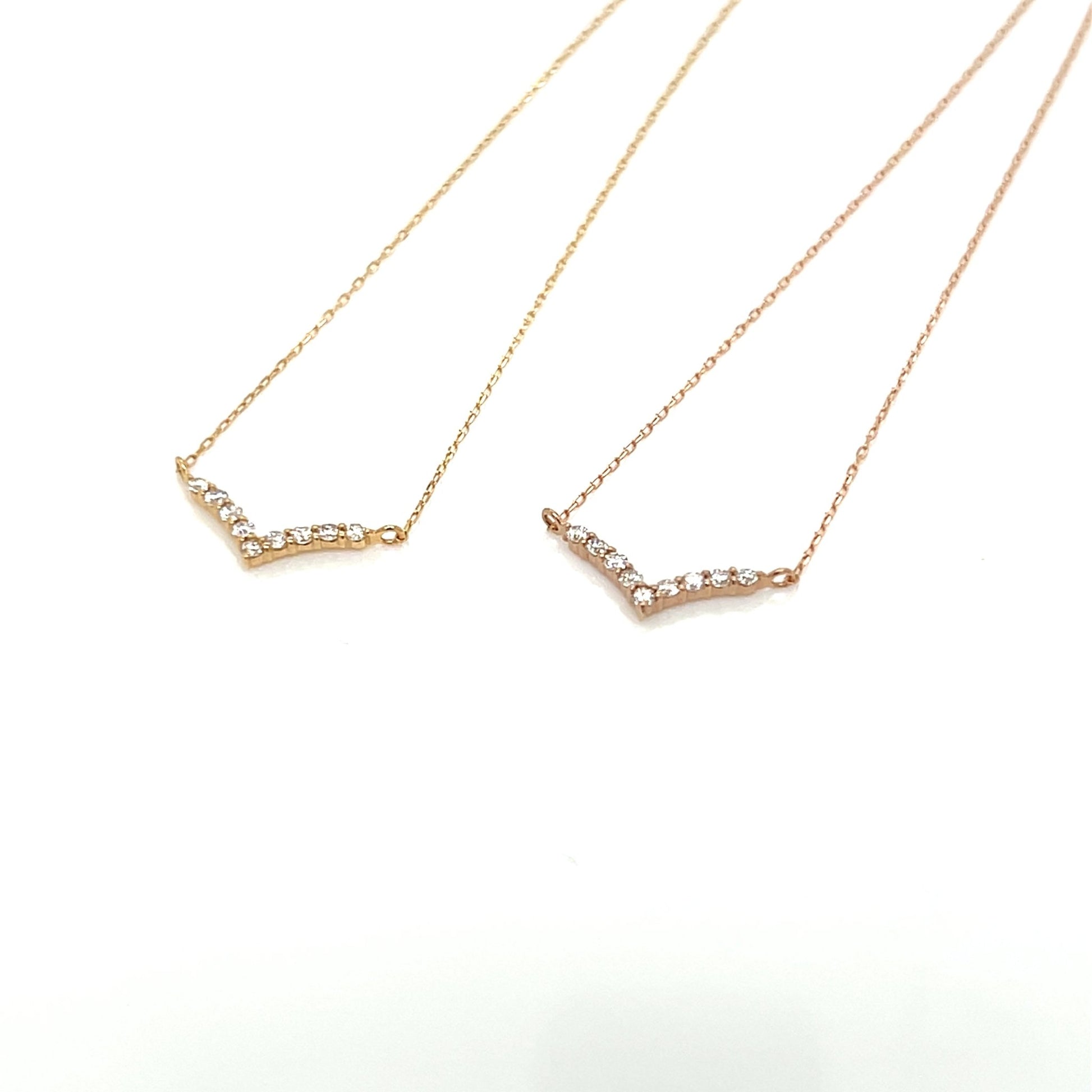 Streamline V Shape V Necklace 0.08ct - JMW Jewelry Wholesale