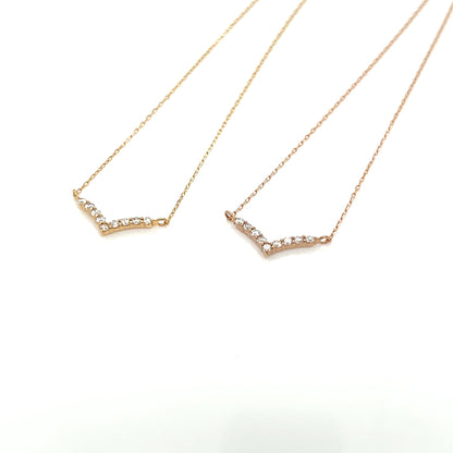 Streamline V Shape V Necklace 0.08ct - JMW Jewelry Wholesale