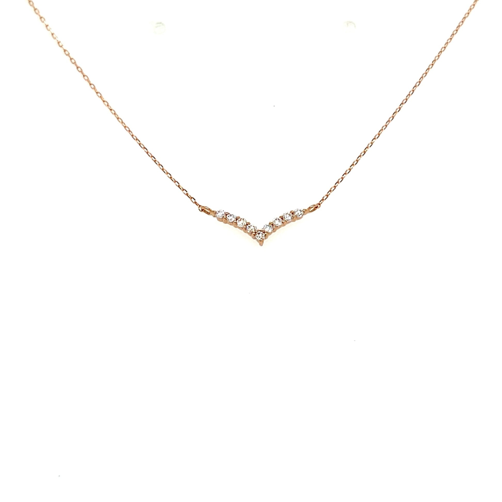 Streamline V Shape V Necklace 0.08ct - JMW Jewelry Wholesale