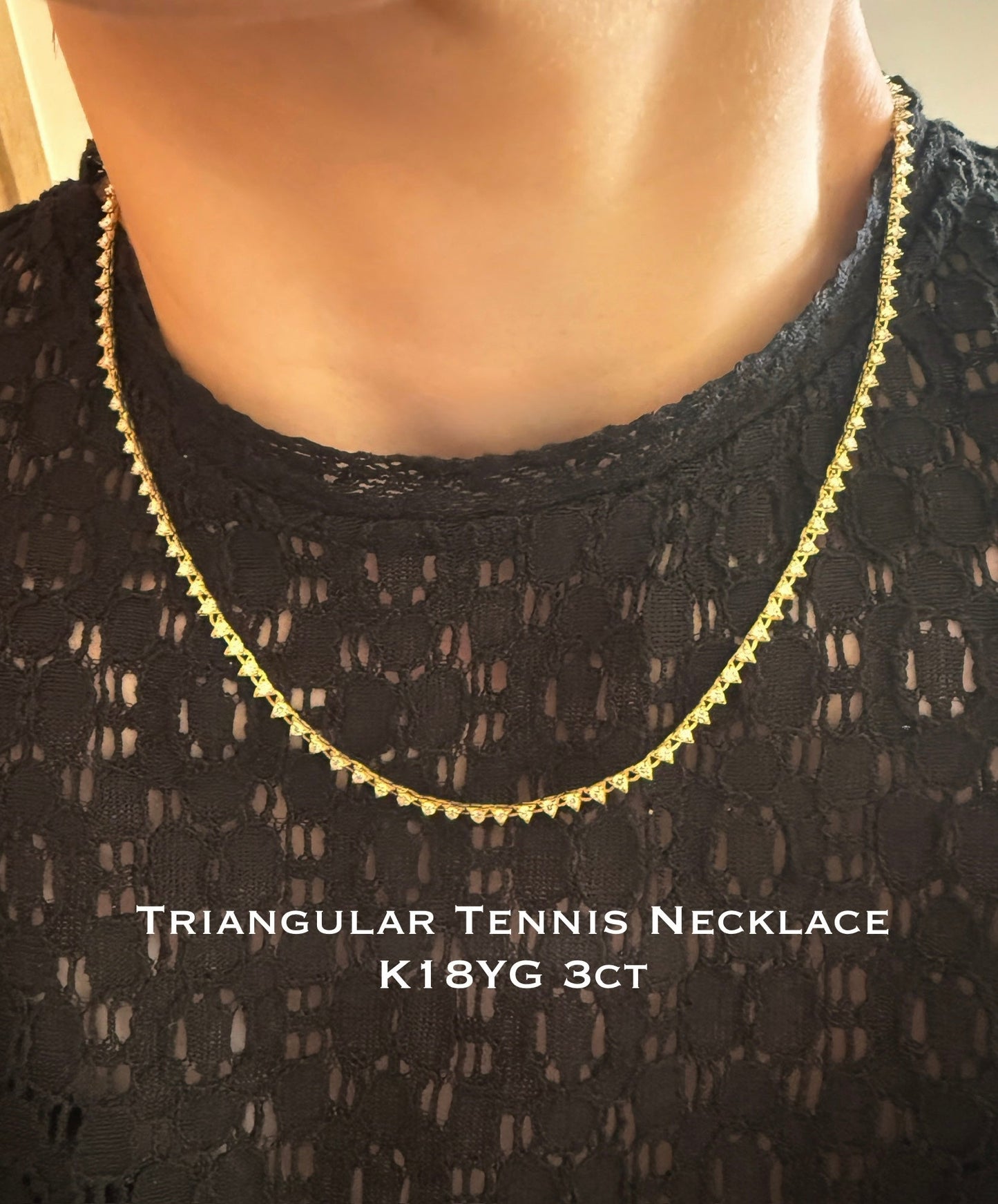 Triangular Tennis Necklace 3ct - JMW Jewelry Wholesale