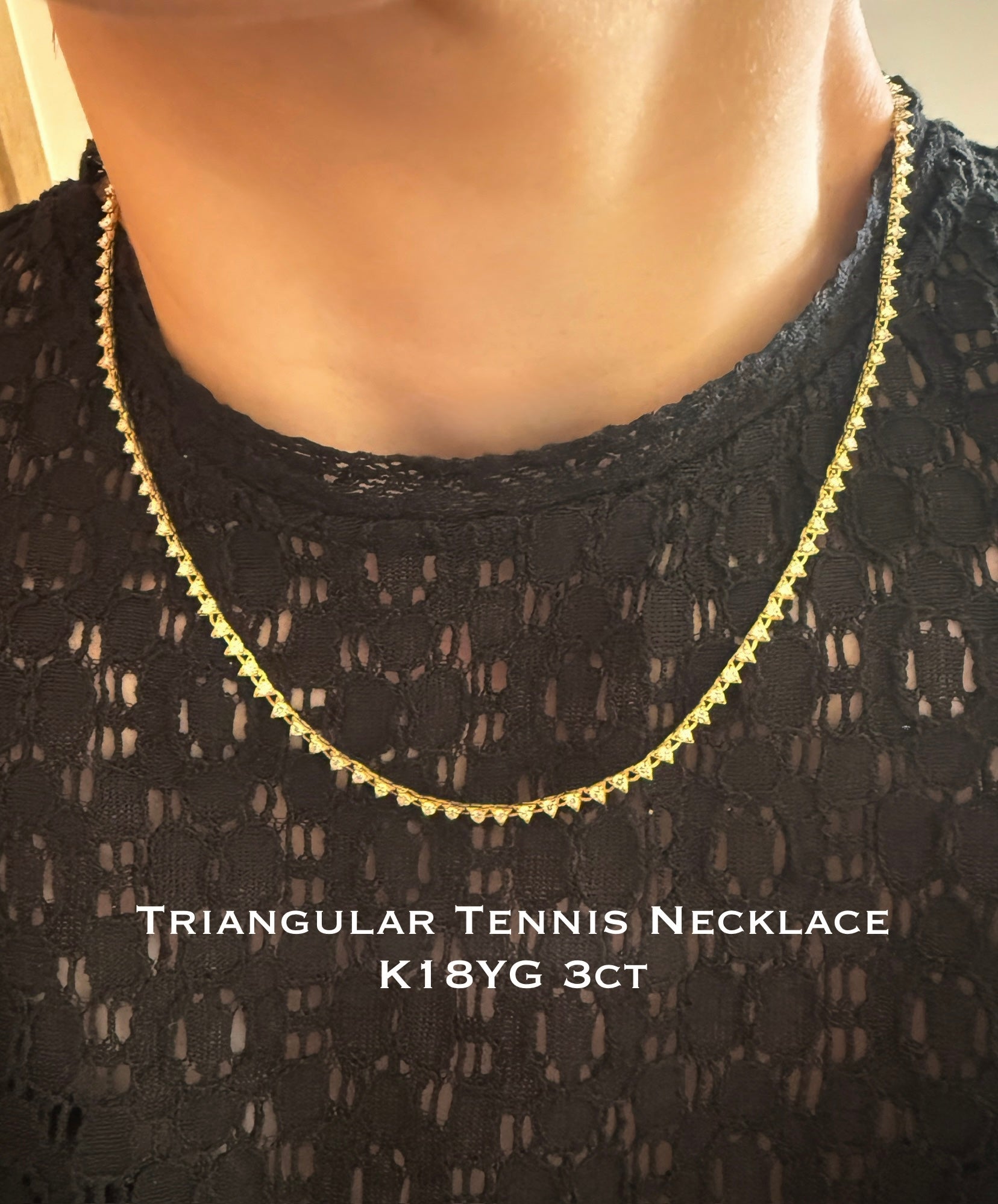 Triangular Tennis Necklace 3ct - JMW Jewelry Wholesale
