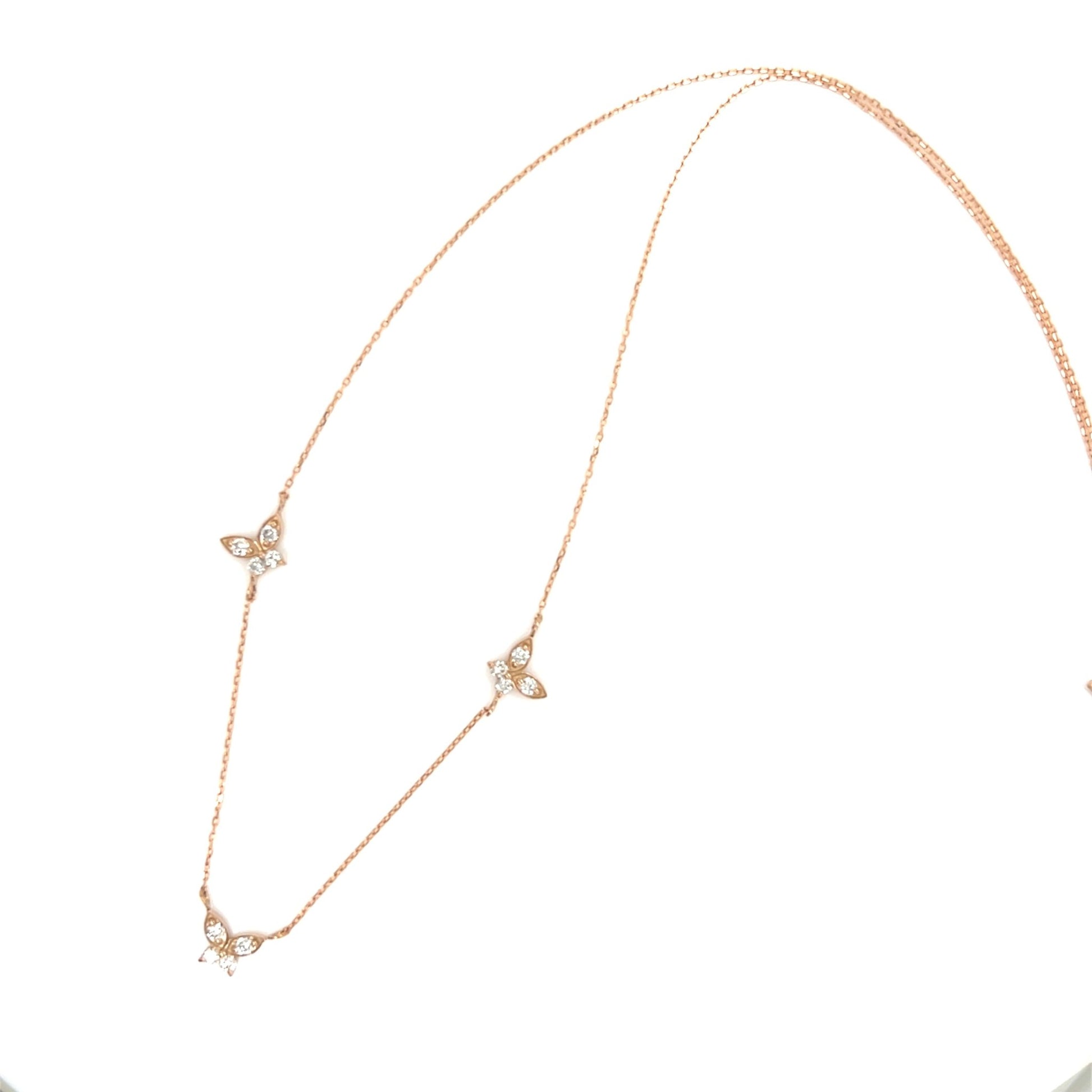 Trio Butterfly Necklace 0.24ct - JMW Jewelry Wholesale