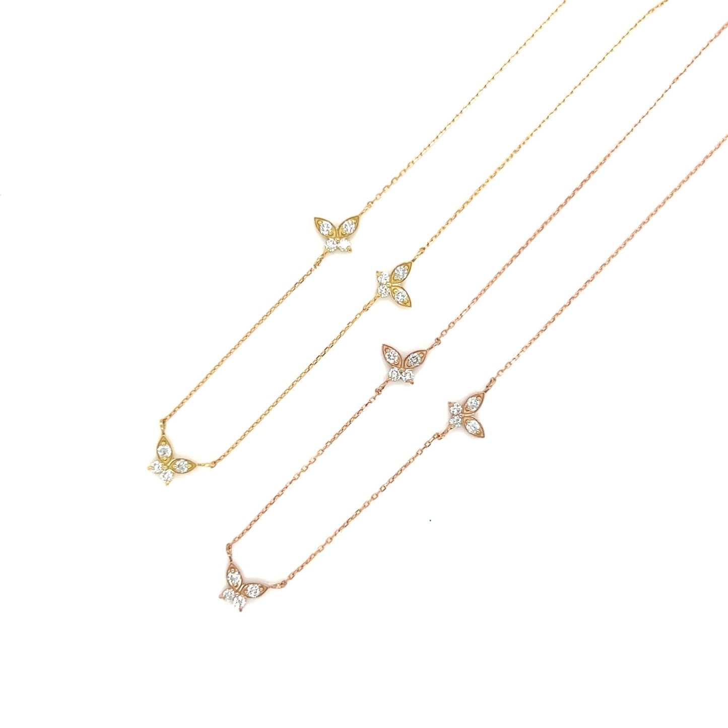 Trio Butterfly Necklace 0.24ct - JMW Jewelry Wholesale