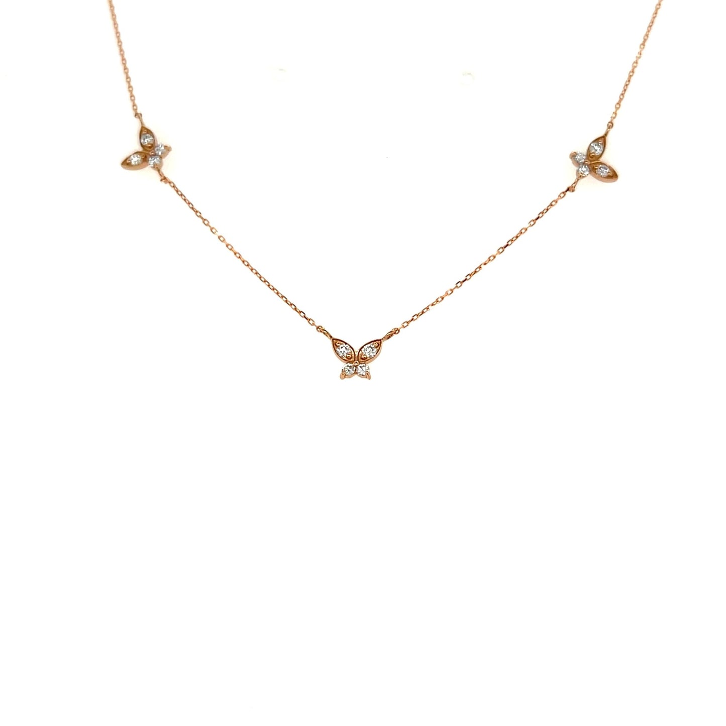 Trio Butterfly Necklace 0.24ct - JMW Jewelry Wholesale