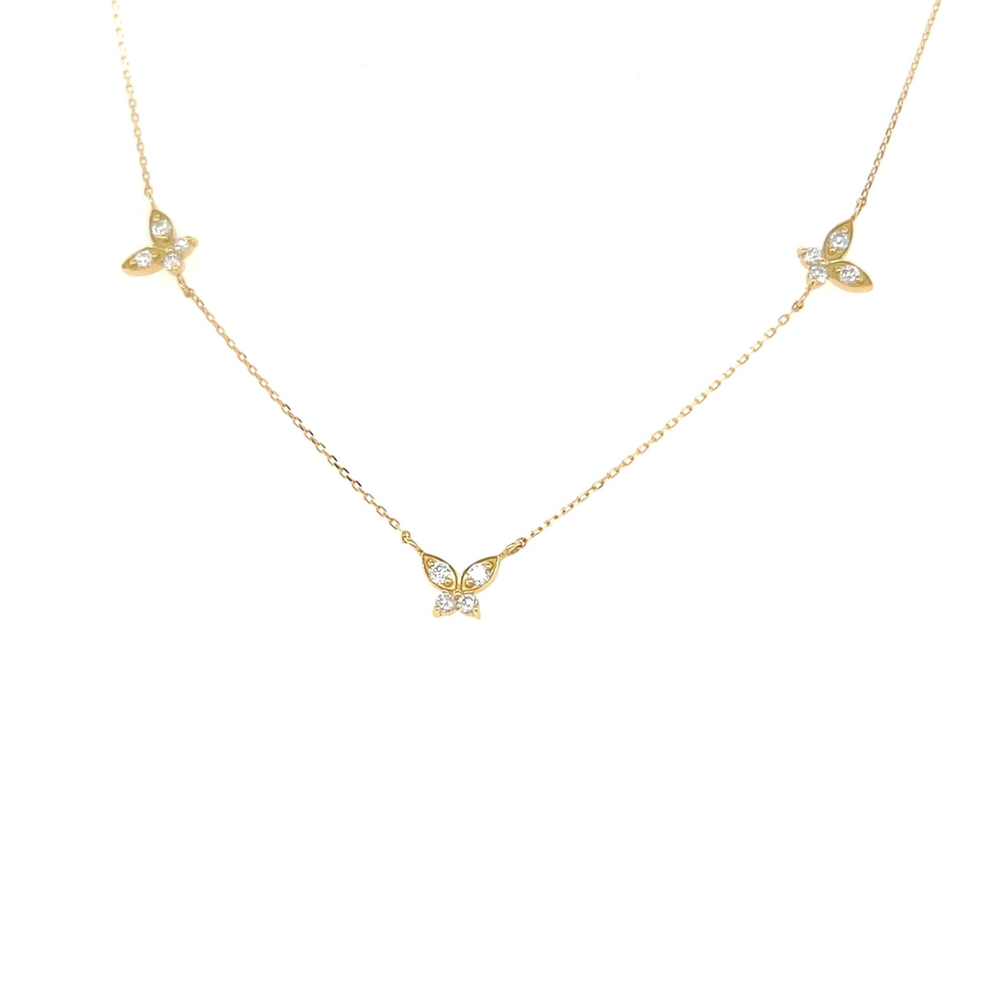 Trio Butterfly Necklace 0.24ct - JMW Jewelry Wholesale