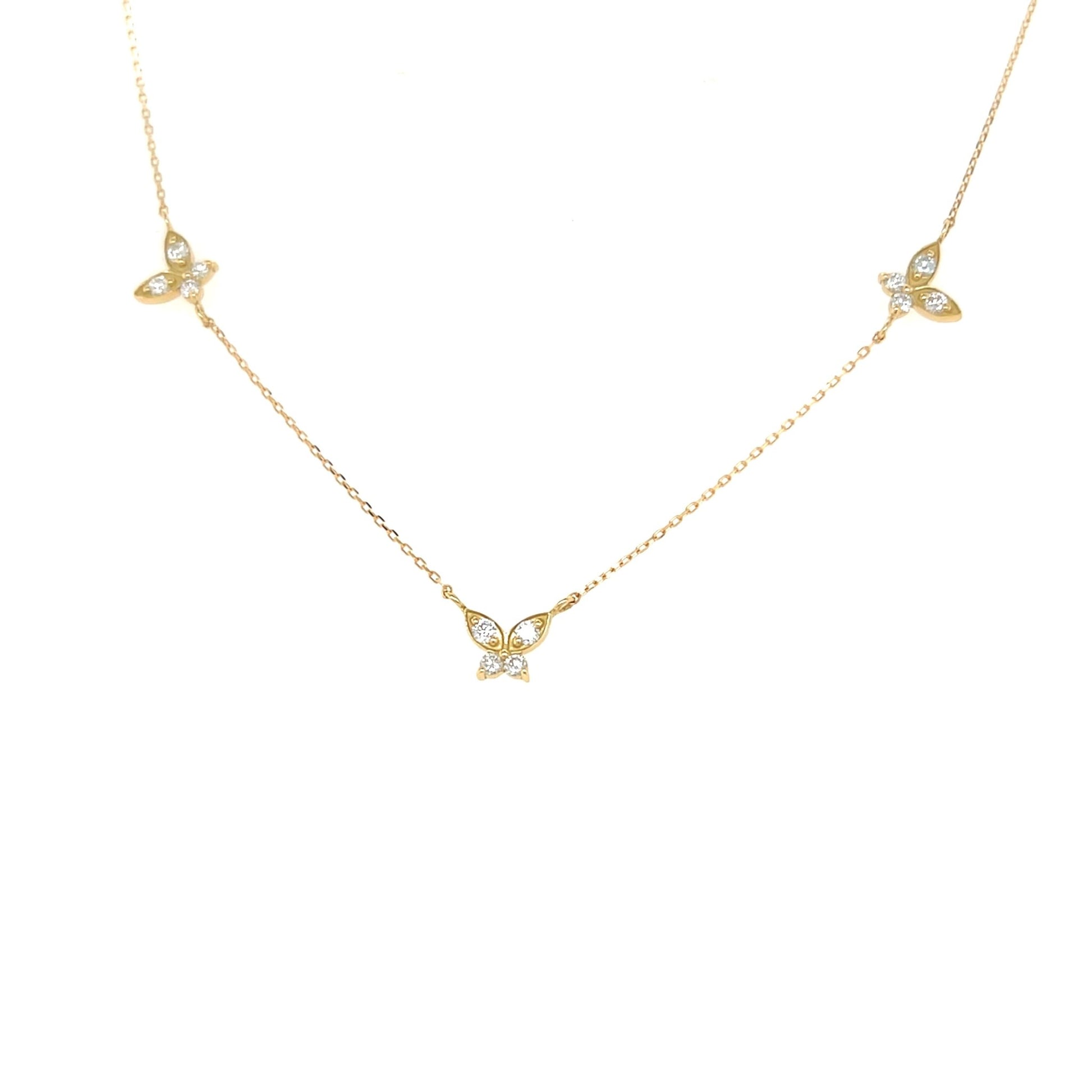 Trio Butterfly Necklace 0.24ct - JMW Jewelry Wholesale